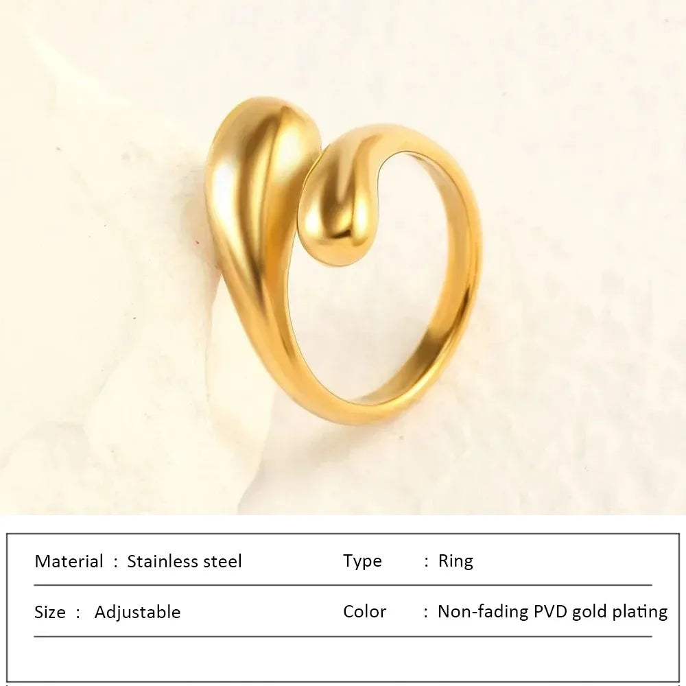 Simple Stainless Steel Adjustable Women's Ring Statement Jewelry for Women Designer Opening Finger Ring Wholesale Dropshipping