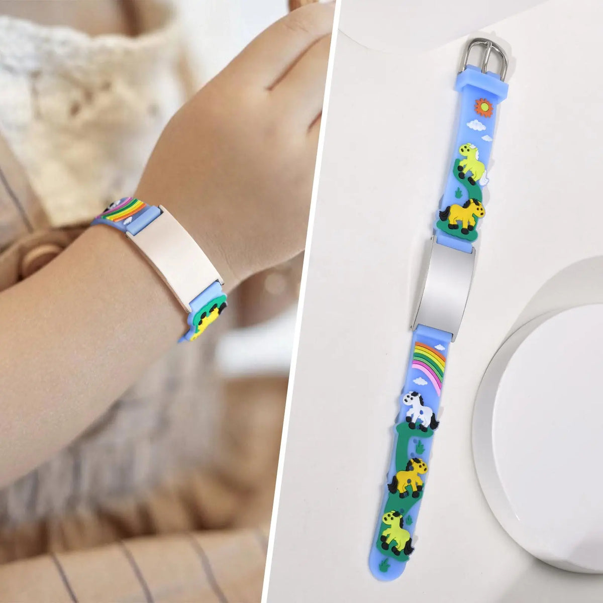 Customzied Personalized ID Bracelet for Little Girls Boys, Silicone Bracelet Adjustable, Engrave Quotes Inspirational Gift