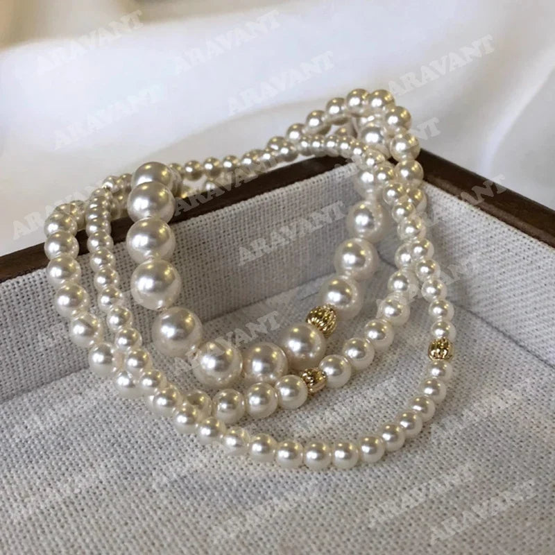 Aravant 925 Silver 3mm/4mm/6mm/8mm Pearl Bracelets Chains For Women Wedding Fashion Jewelry