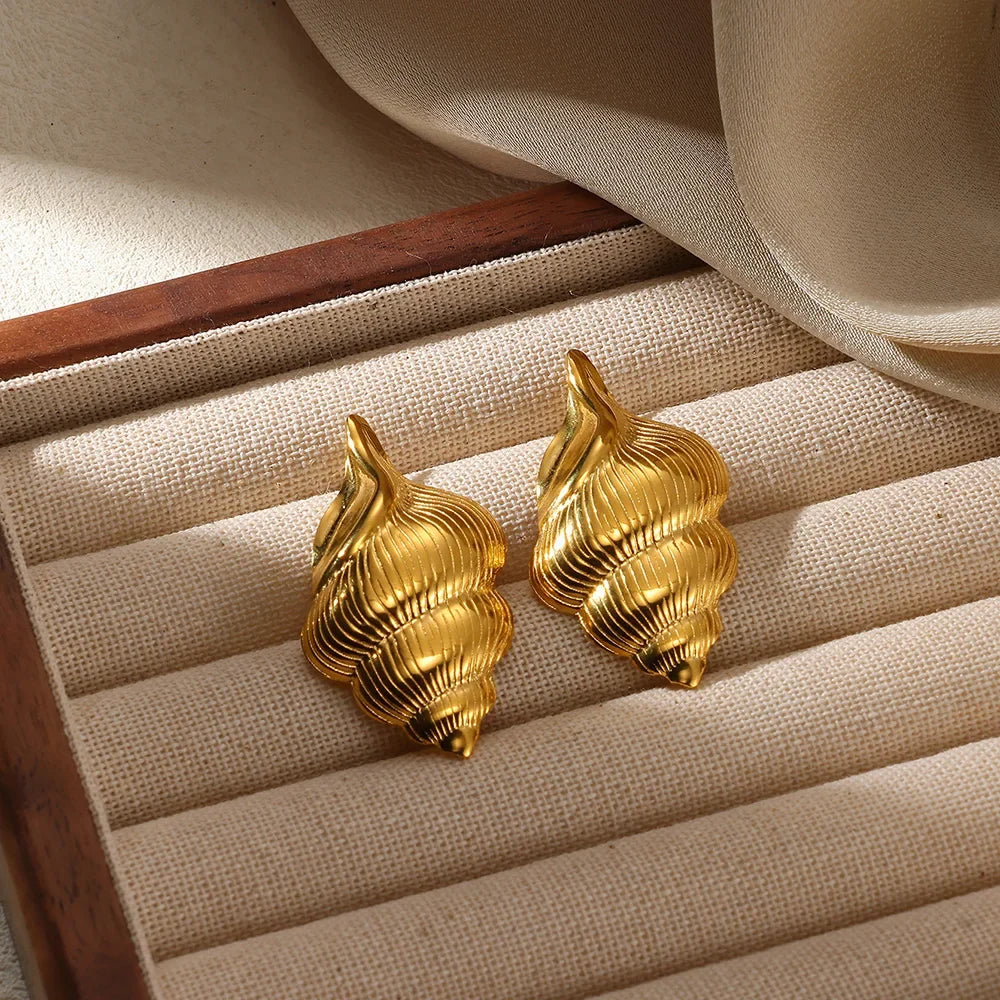 Geometric Flower Stainless Steel Earrings Women Sweet Sunflower Star Gold Color Ear Piercing Jewelry Wedding Accessories Gifts