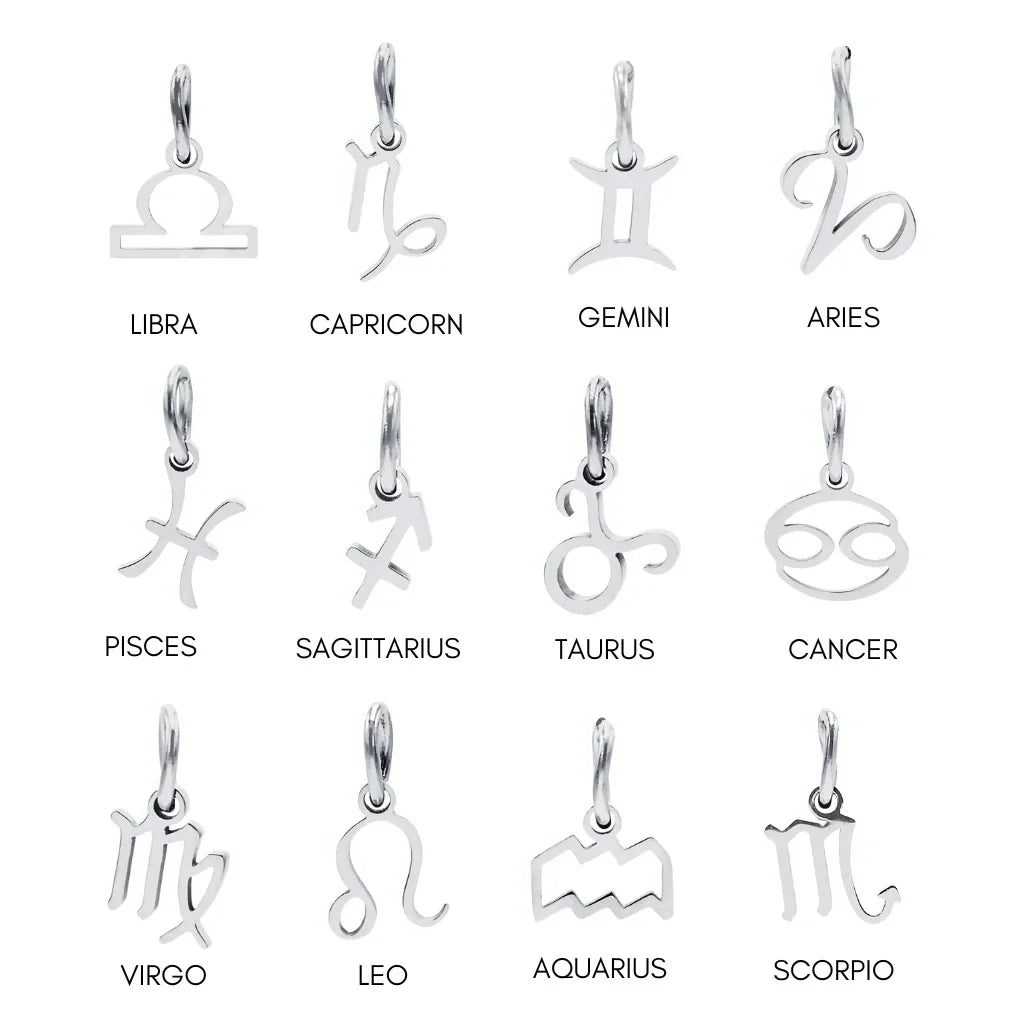 SUNIBI Stainless Steel Star Zodiac Sign 12 Constellation Pendant Accessories for Necklace Women Man Jewelry Gifts Wholesale