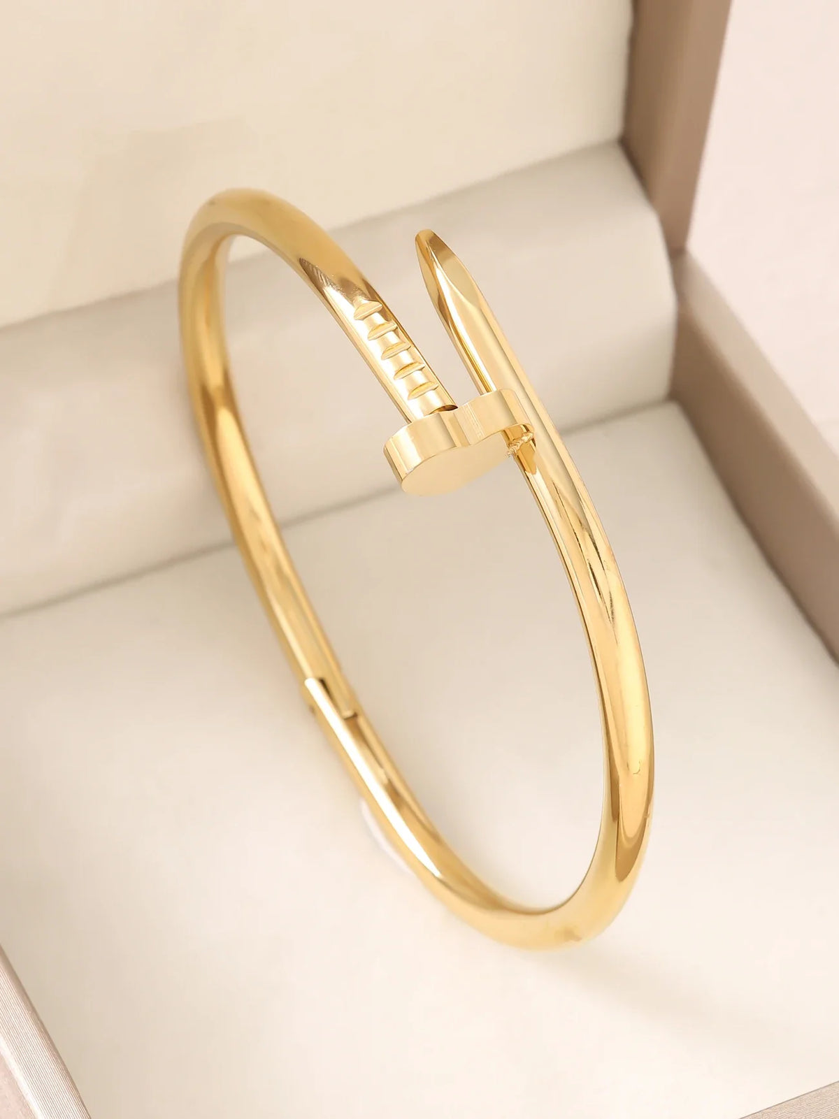 1pc 18K Gold Plated Stainless Steel Stackable Bracelet With Chain And Clover Design, Fashion Style For Women, Suitable For Casua