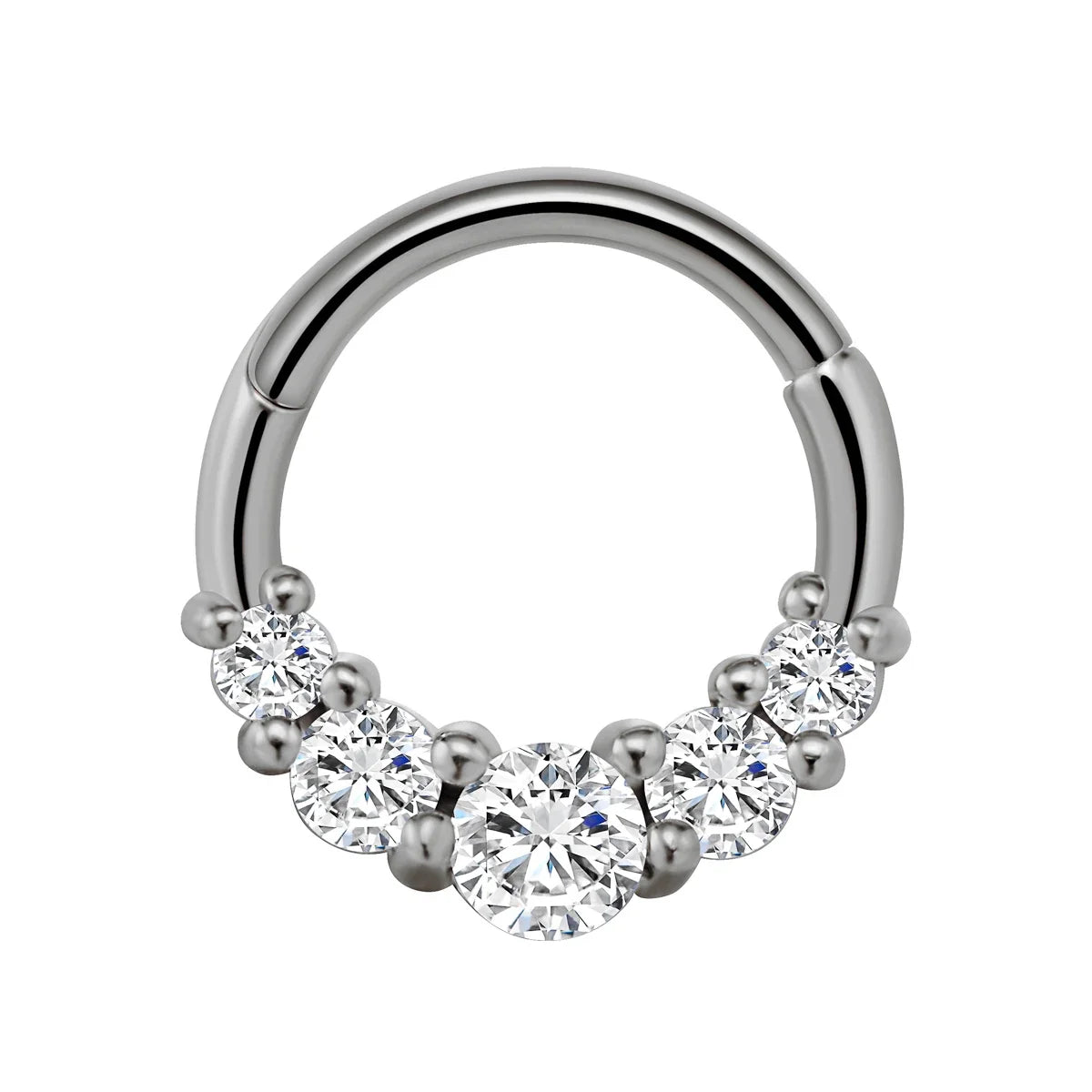 Flowers Nose Ring Septum 100% 316L Surgical Steel Zircon Clicker Daith Piercing Ear Cartilage Helix Hoop Flowers Water Drops
