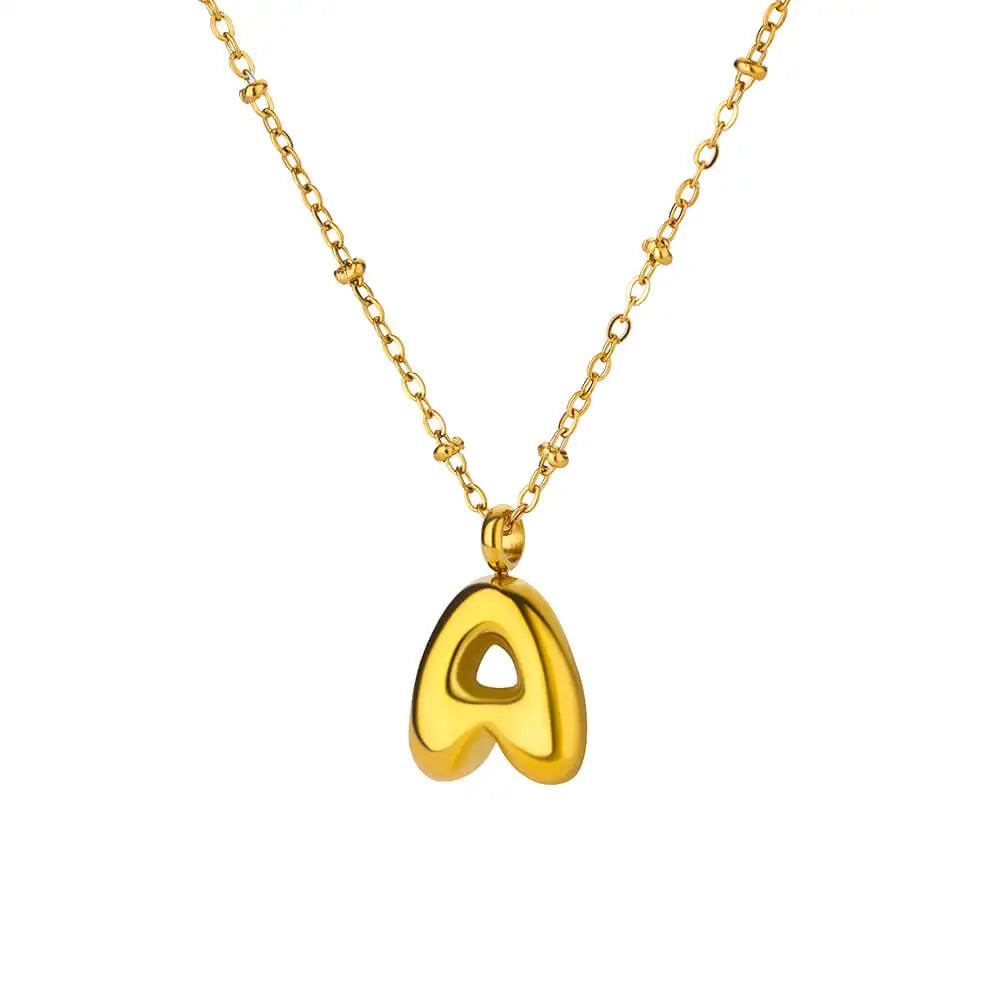 Vintage Initial Letter Necklaces For Women Stainless Steel Chain Collar Pendant Necklace 2024 New Wedding Couple Jewelry Gift