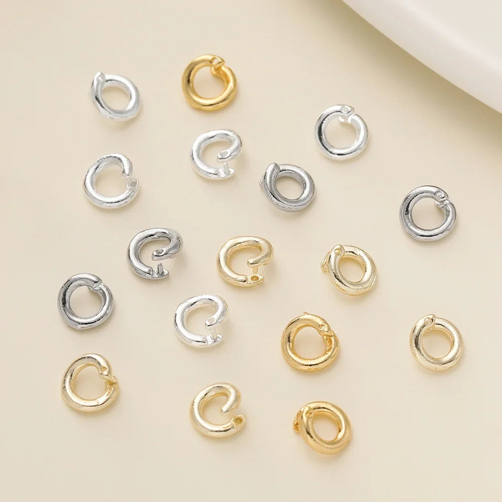 10Pcs/Pack 14/18K Gold Color Plated Open Jump Rings Split Rings Connector For Necklace Bracelets Jewelry Making Accessories