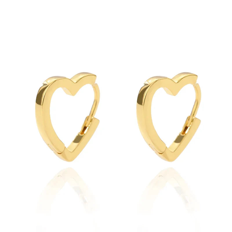 Gothic Heart Earring For Women Stainless Steel Golden Love Earring Wedding Couple Piercing Jewelry Valentine Day Gift сер