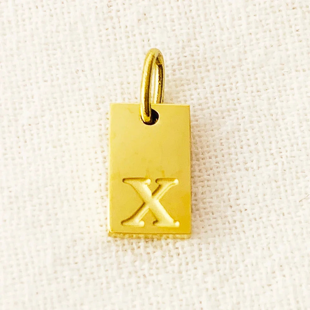 10PCS Alphabet Charm Pendant for Necklaces Stainless Steel Jewelry DIY Engraved Lettering Accessories Women's Fashion Jewelry