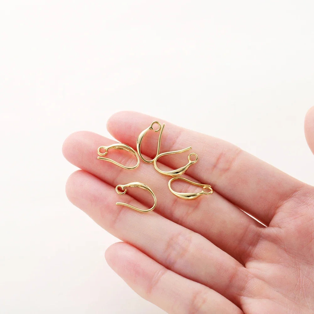 10pcs/lot 14K 18K Real Gold Earing Pendant Hook Ear Wire Hook For DIY Jewelry Making Earing Charms Accessories Components