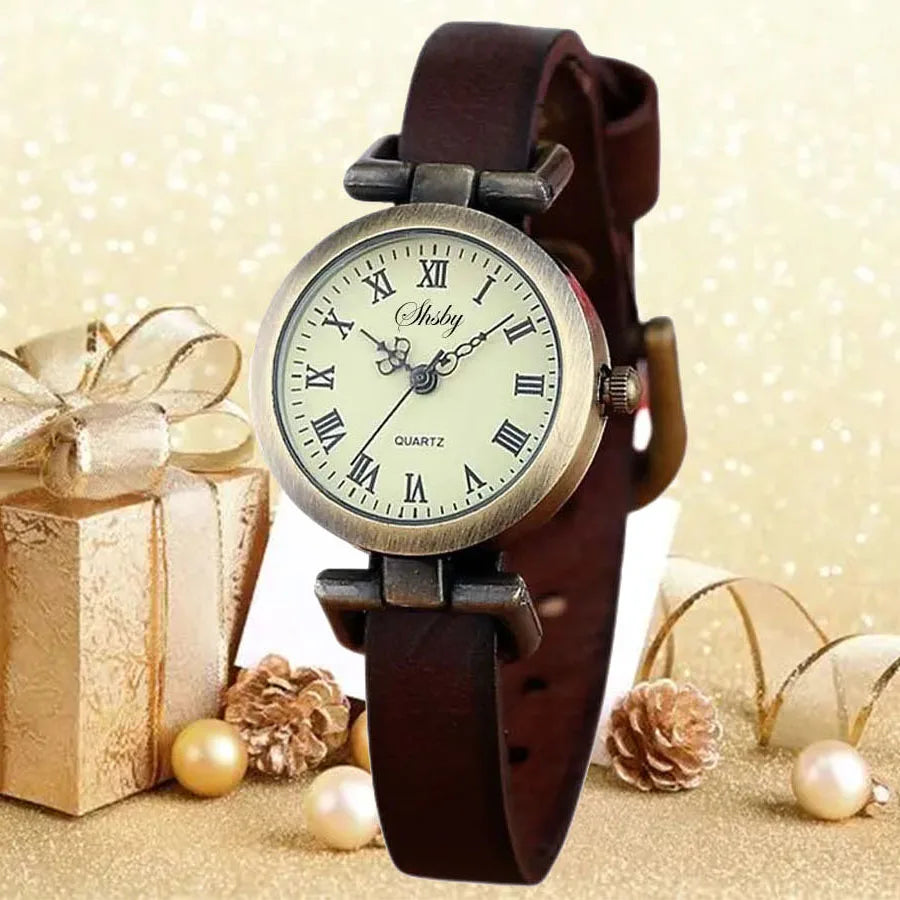 Shsby New Fashion Hot-Selling Female Antique bronze leather watch ROMA Vintage Watch Women Dress Watches