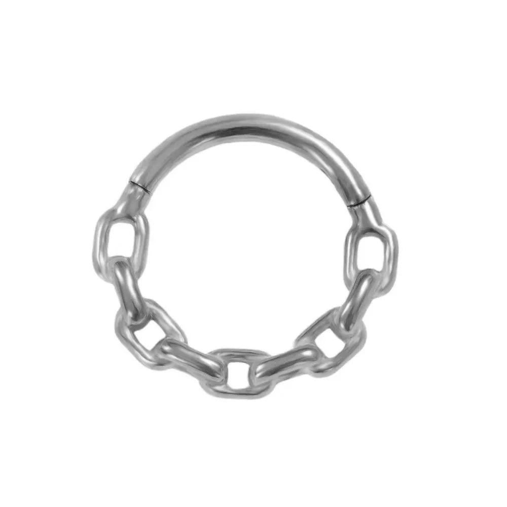 16G Vine Septum Nose Ring Piercing Hinged Clicker 316L Stainless Steel Daith Clicker Helix Cartilage Earring Chain BodyJewelry