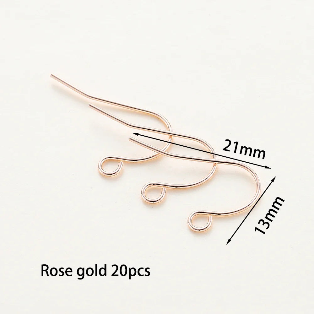 20pcs/lot 6 Styles 14K 18K Gold Plated Earring Wires With Ear Hook Earrings Clasp Findings Supplies For  DIY Jewelry Making