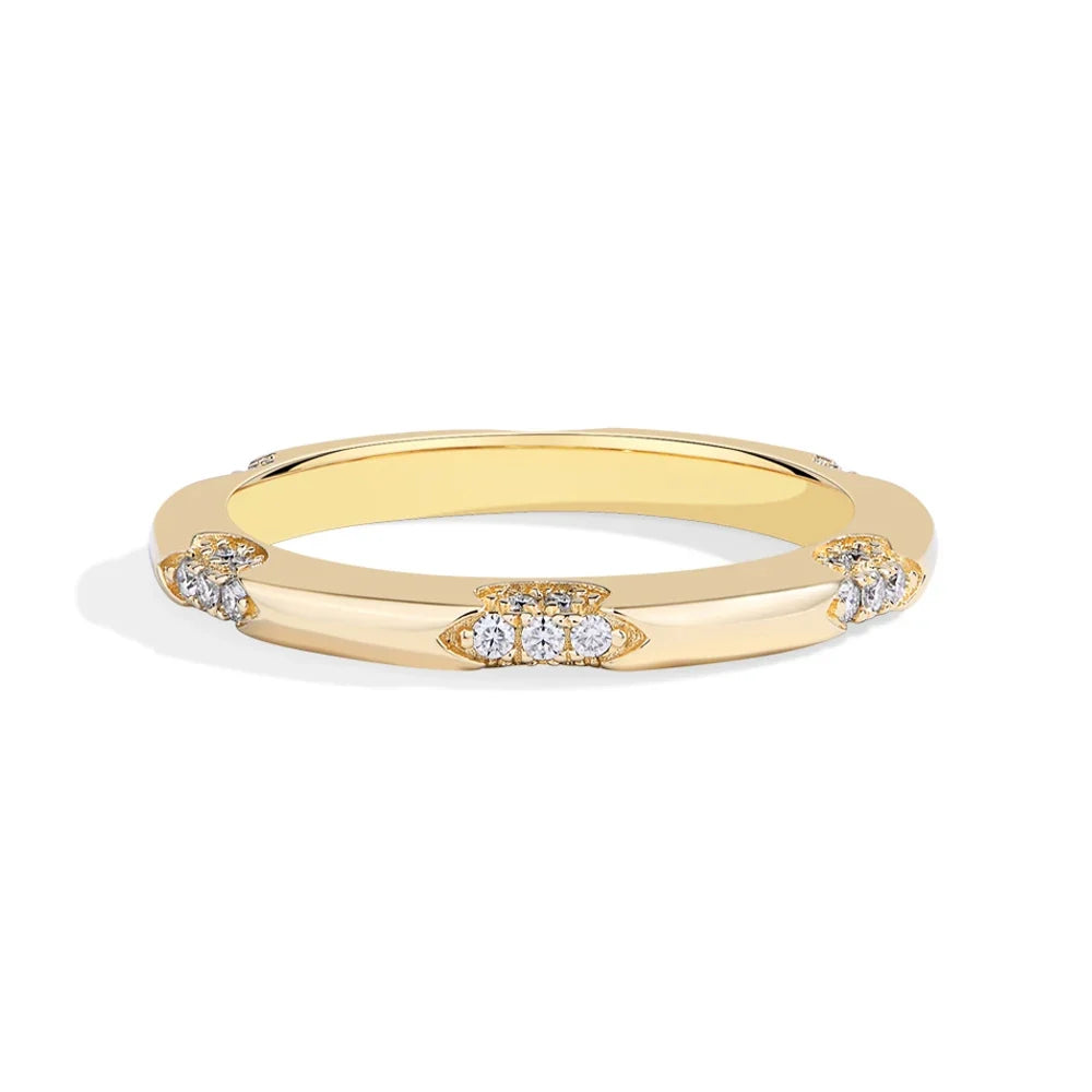 MINTYBOX S925 Silver Moissanite Wedding Band Ring for Women Lab Diamond Engagement Rings 18K Gold Plated Jewelry