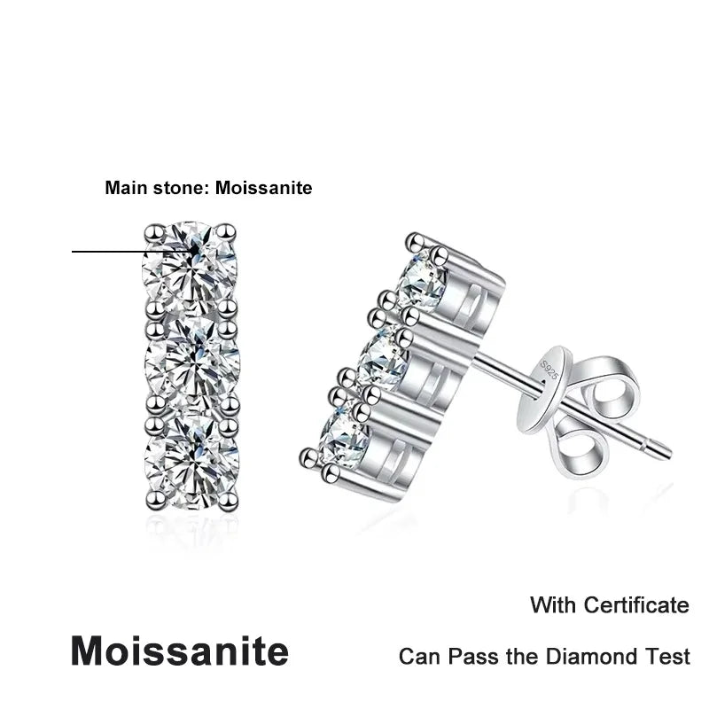 NeeTim 1.2cttw Full Moissanite Stud Earrings for Women 3.5mm Gemstone Lab Diamond Studs Earrings 925 Sterling Silver Jewelry