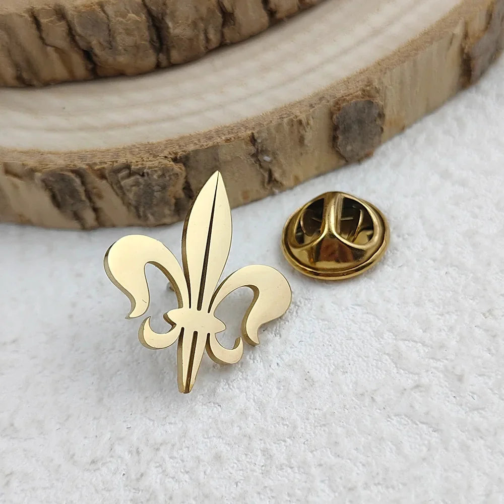 Retro Baroque men's lapel pin, 316L stainless steel gold-plated badge, black brooch for suit accessories, gift for father