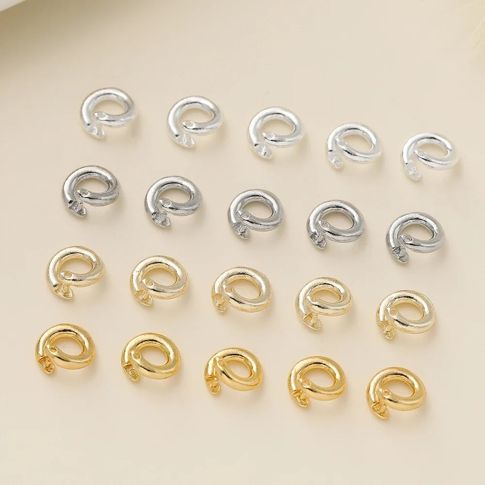 10Pcs/Pack 14/18K Gold Color Plated Open Jump Rings Split Rings Connector For Necklace Bracelets Jewelry Making Accessories