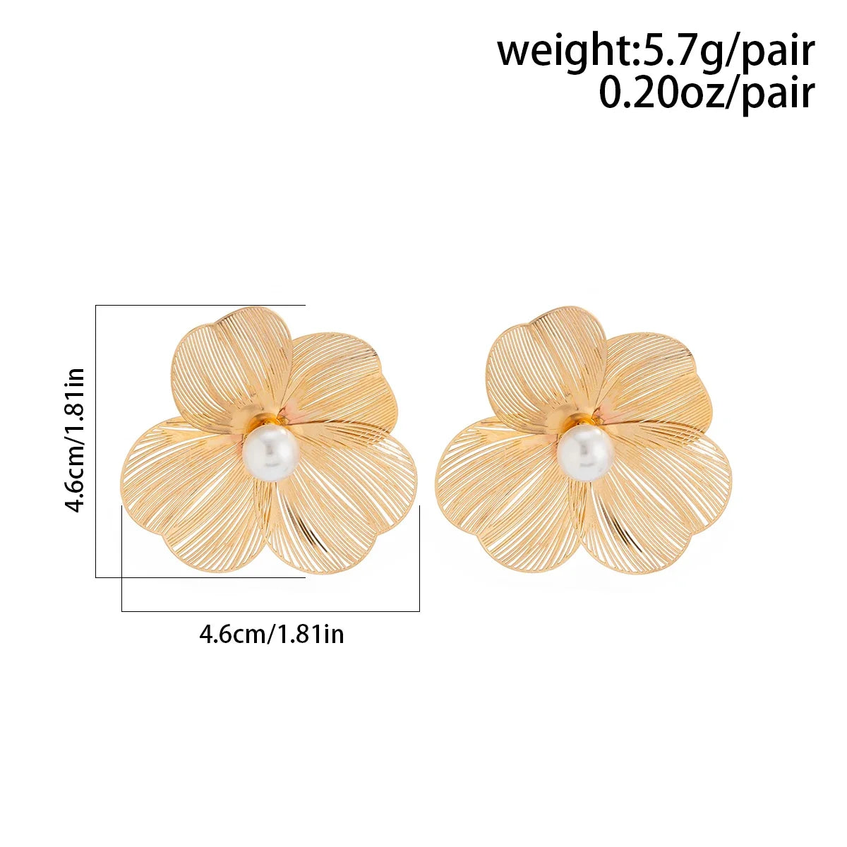 Ingemark Punk Vintage Metal Petal Flower Stud Earrings Women Girls Trend 2024 Goth Geometric Piercing Earring Jewelry Steampunk