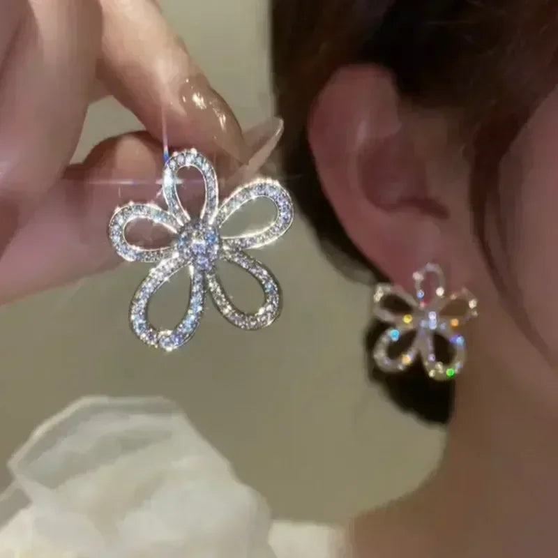 French High-end Brown Crystal Earrings For Women Fashion Luxurious Personalized Daily Accessories Prom jewelry Anniversary Gifts