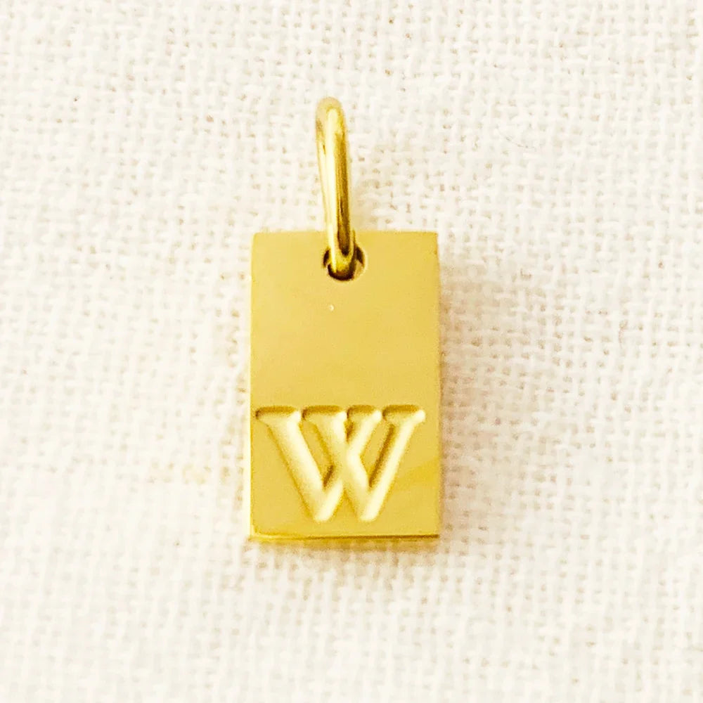 10PCS Alphabet Charm Pendant for Necklaces Stainless Steel Jewelry DIY Engraved Lettering Accessories Women's Fashion Jewelry
