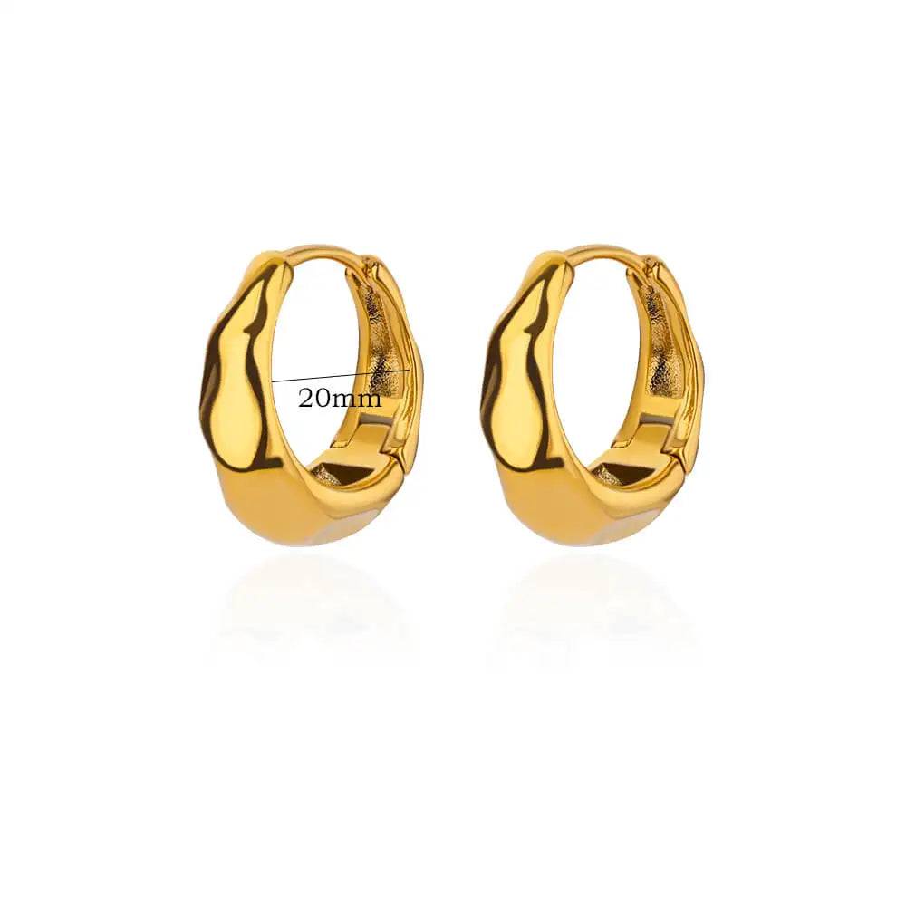 Round Stainless Steel Gold Color Stud Earrings For Women Fashion Waterproof Piercing Earrings New Party Wedding Jewelry Gift