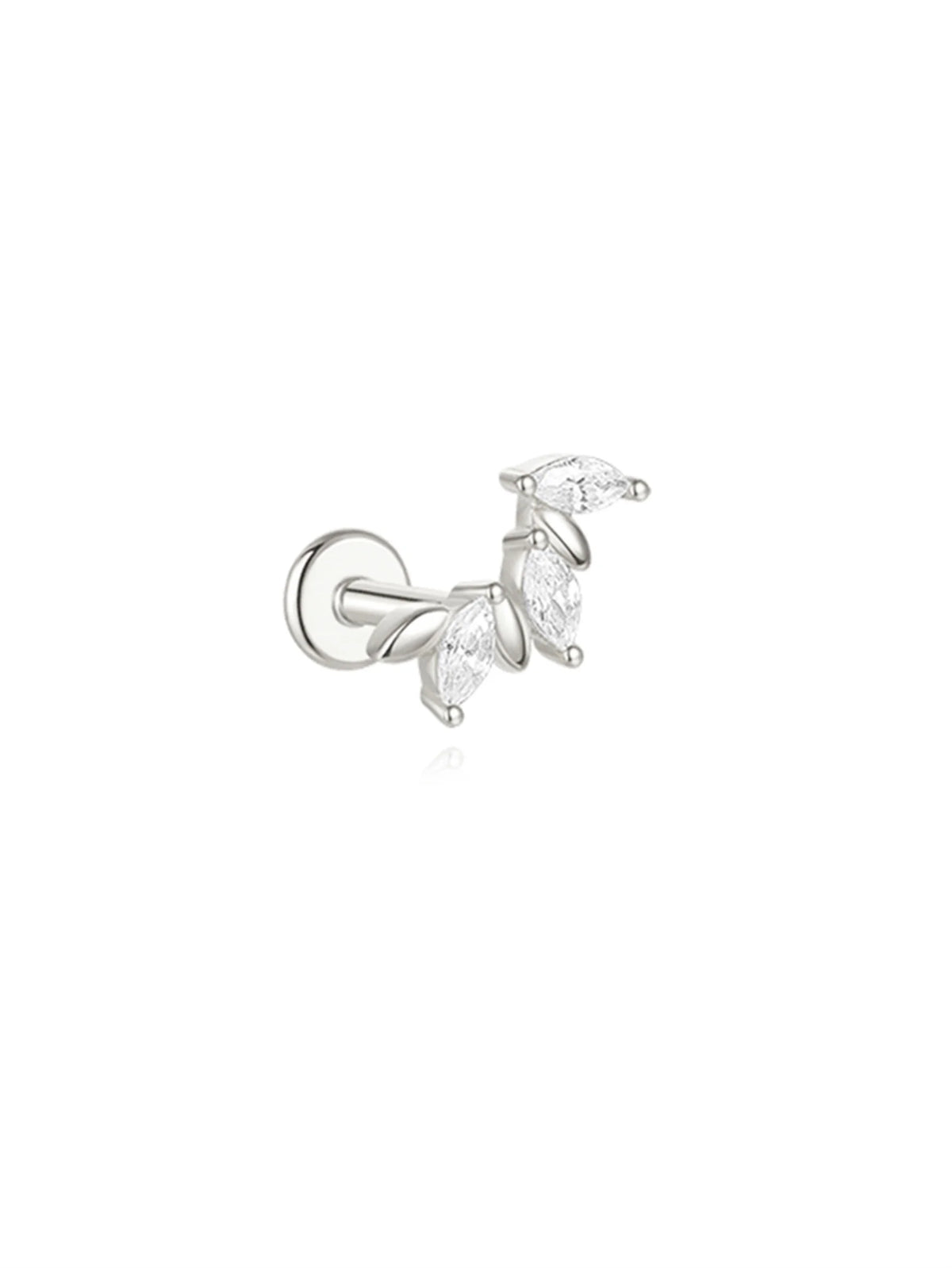 CANNER 1PC Four Pointed Star Moon Tassel Lotus Cartilage Spiral Puncture 925 Sterling Silver Stud Earring For Women Ins Earring