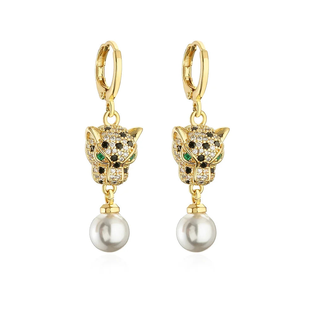 NEWBUY Fashion Gold Color Animal Dangle Earrings For Women Unique Design Leopard Earring Statement Female Party Jewelry