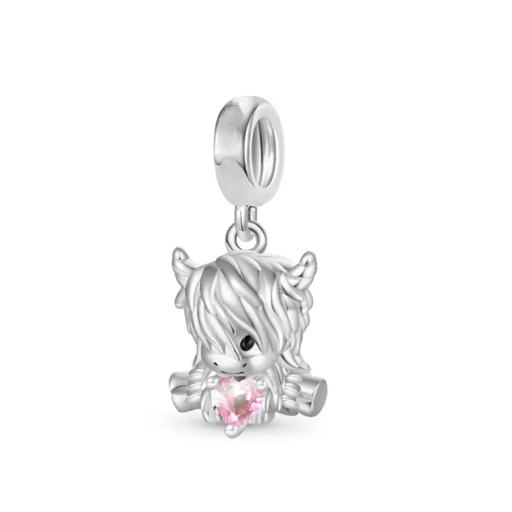 2026 925 Silver Flower, Butterfly, Highland Cow, Motorcycle Pendant Fit European Original Bracelet DIY Jewelry Exquisite Jewelry