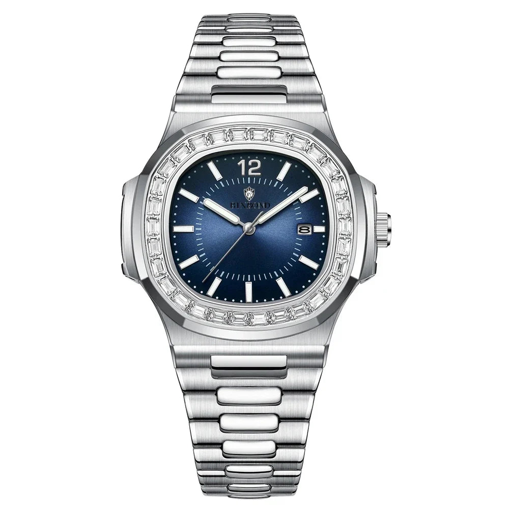 Luxury Digital New Diamond Watch For Man Fashion Quartz Wristwatches Mens Automatic Watches Man Gifts Clock Tudo Por 1 Real