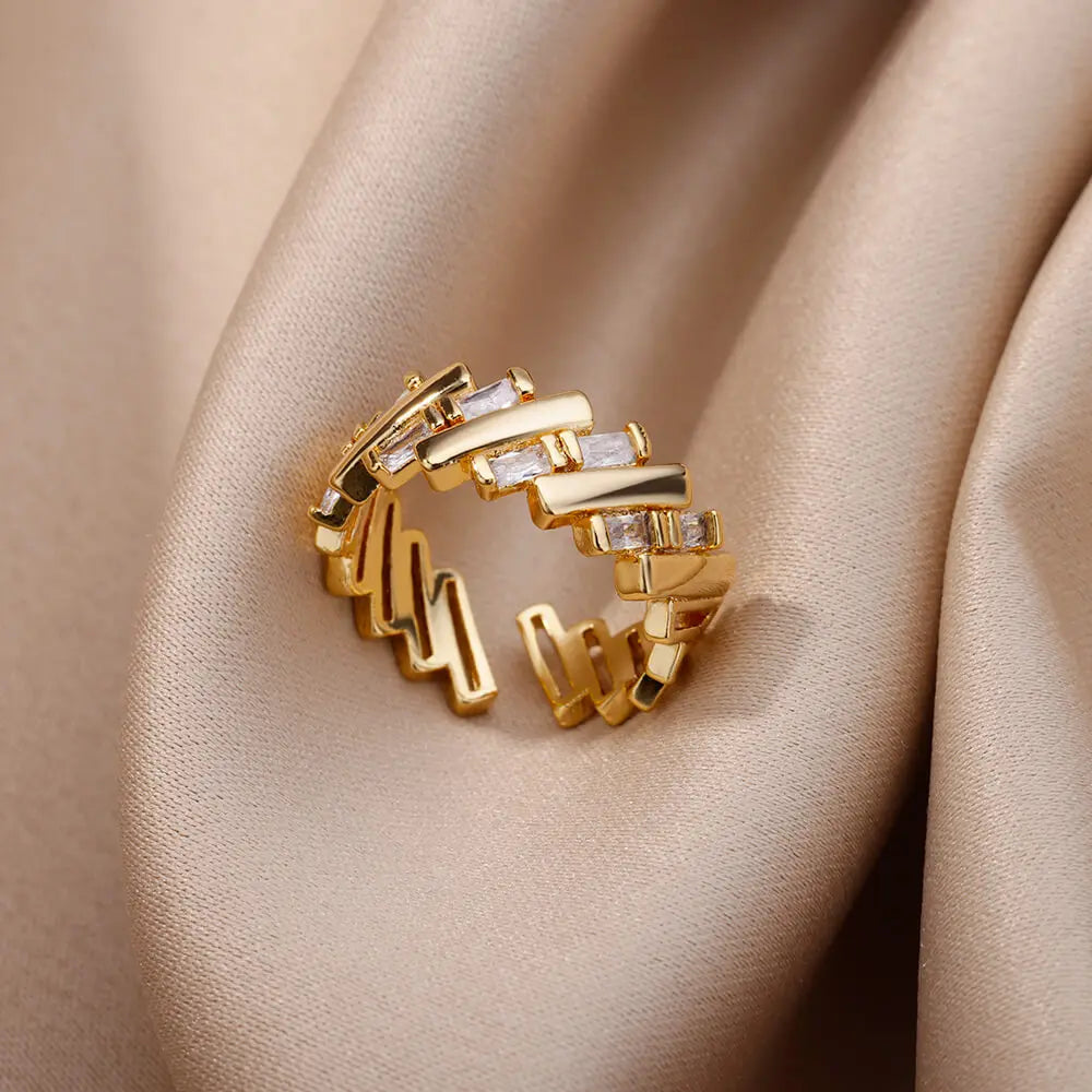 Popular Butterfly Rings For Women Gold Color Stainless Steel Geometric Opening Finger Ring Aesthetic Wedding Christmas Jewelry