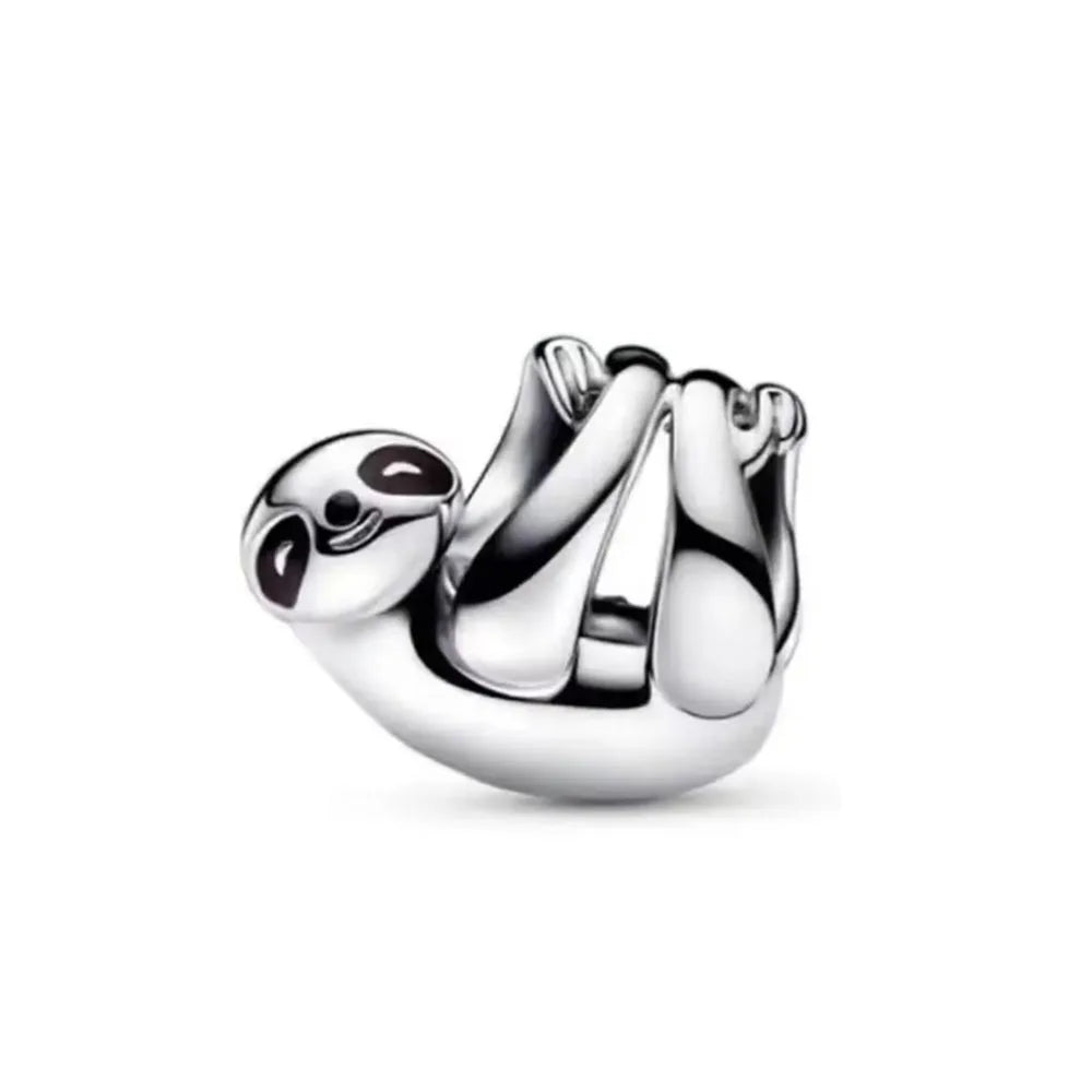 2026 New S925 Silver Hollow Elephant Monkey Car Pendant Fit Original Bracelet DIY Accessories Women's Charm Jewelry Gifts