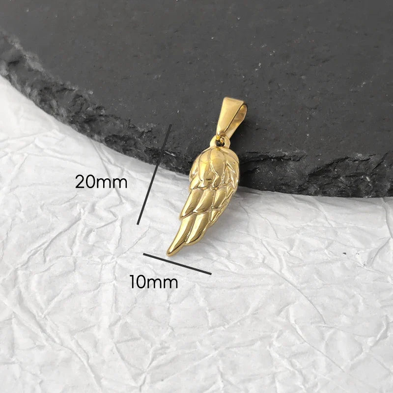 Tarnish Free Pendant Angel Cross Heart Diy Stainless Steel Gold Plated Vintage Charm for Women Necklace Jewelry Making