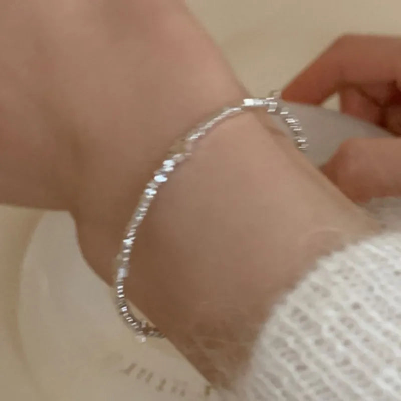 925 Sterling Silver Star Bead Bracelet For Women Fragmented Silver Sweet Romantic Versatile Trend Jewelry Gifts Dropshipping