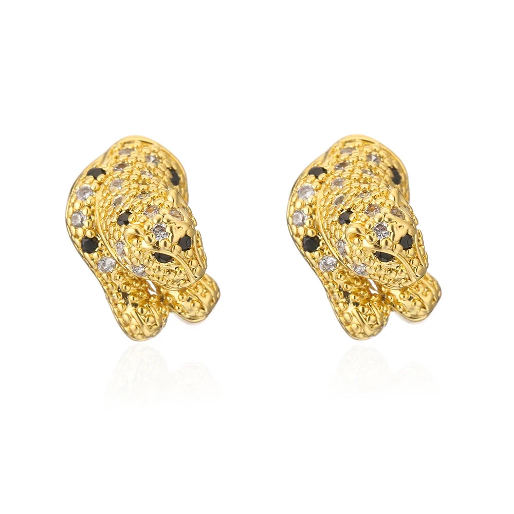 NEWBUY Fashion Gold Color Animal Dangle Earrings For Women Unique Design Leopard Earring Statement Female Party Jewelry