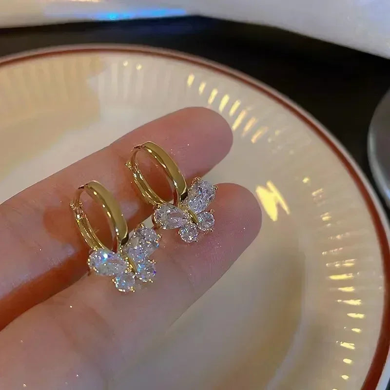 French High-end Brown Crystal Earrings For Women Fashion Luxurious Personalized Daily Accessories Prom jewelry Anniversary Gifts