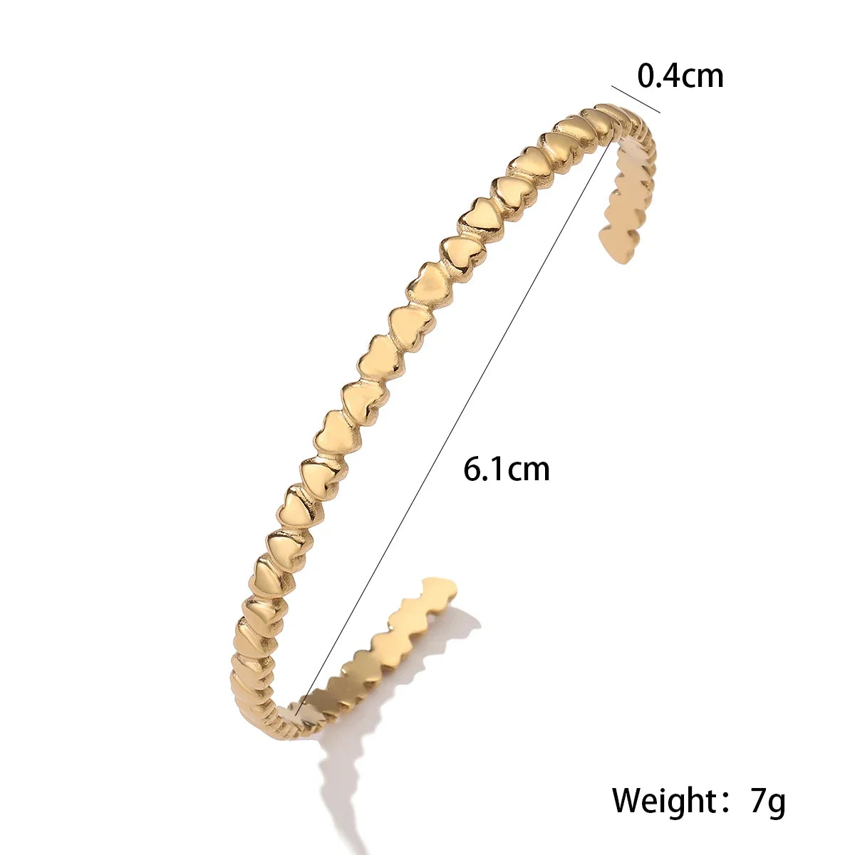 NEWBUY Hot Sale HigH Quality Gold/Silver Color Heart Bangles For Women Stainless Steel Party Jewelry