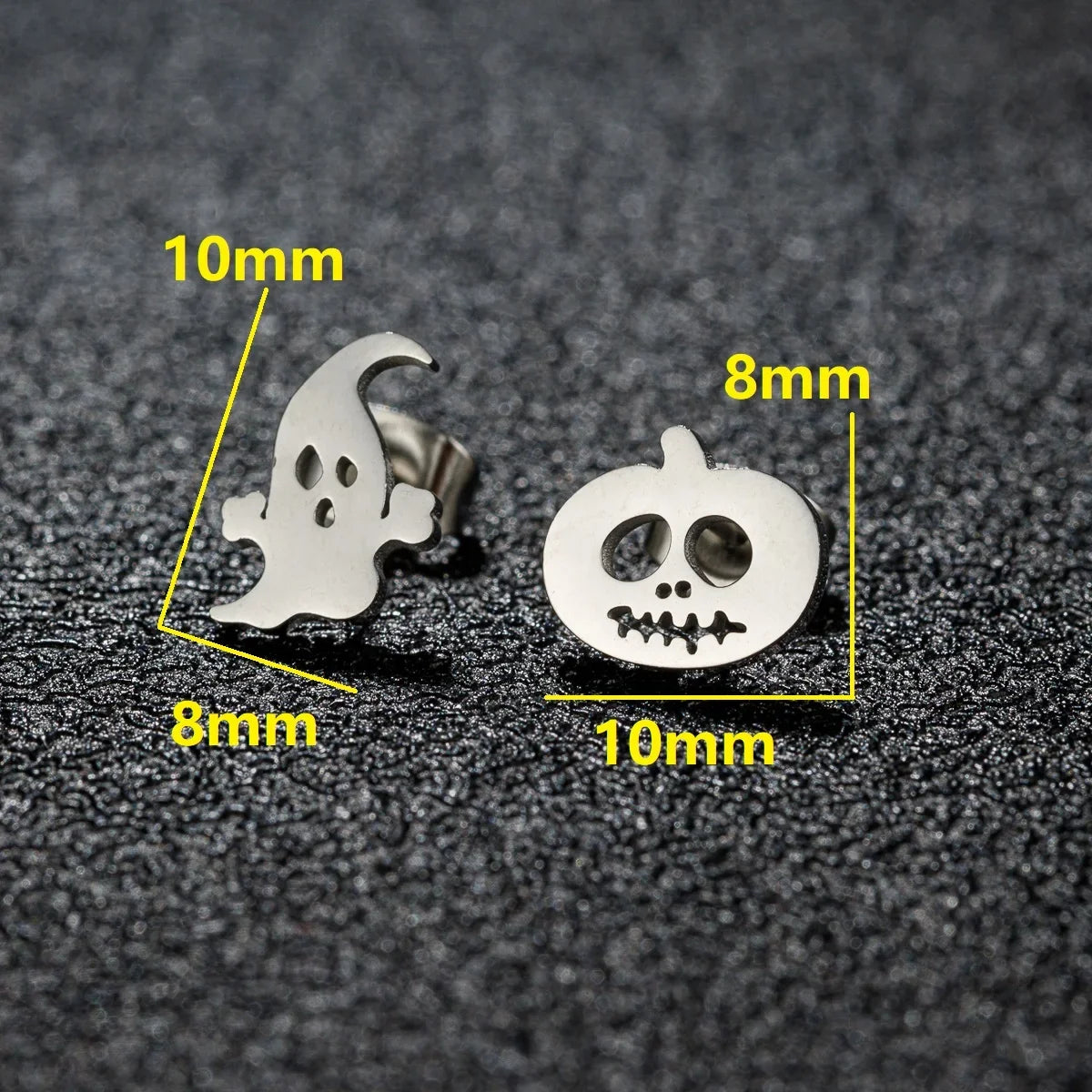Horror Halloween Bat Spider Trendy Earrings Women 2024 Black Color Stainless Steel Ear Piercing Skull Punk Jewelry Party Gifts
