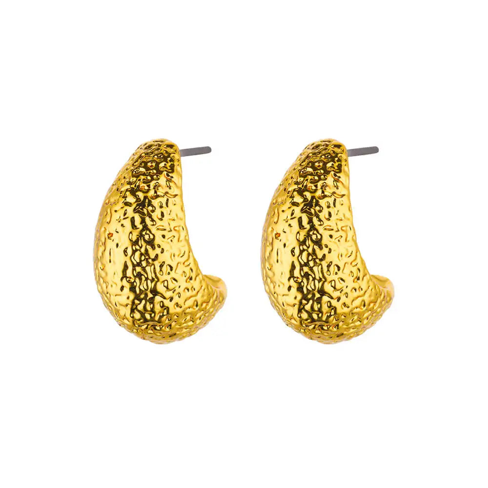 C-shaped Shell Earrings for Women Stainless Steel Waterdrop Teardrop Hoop Earring Fashion Piercing Ear Accessories Party Jewelry