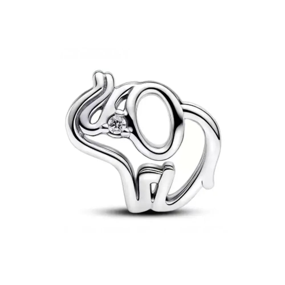 2026 New S925 Silver Hollow Elephant Monkey Car Pendant Fit Original Bracelet DIY Accessories Women's Charm Jewelry Gifts