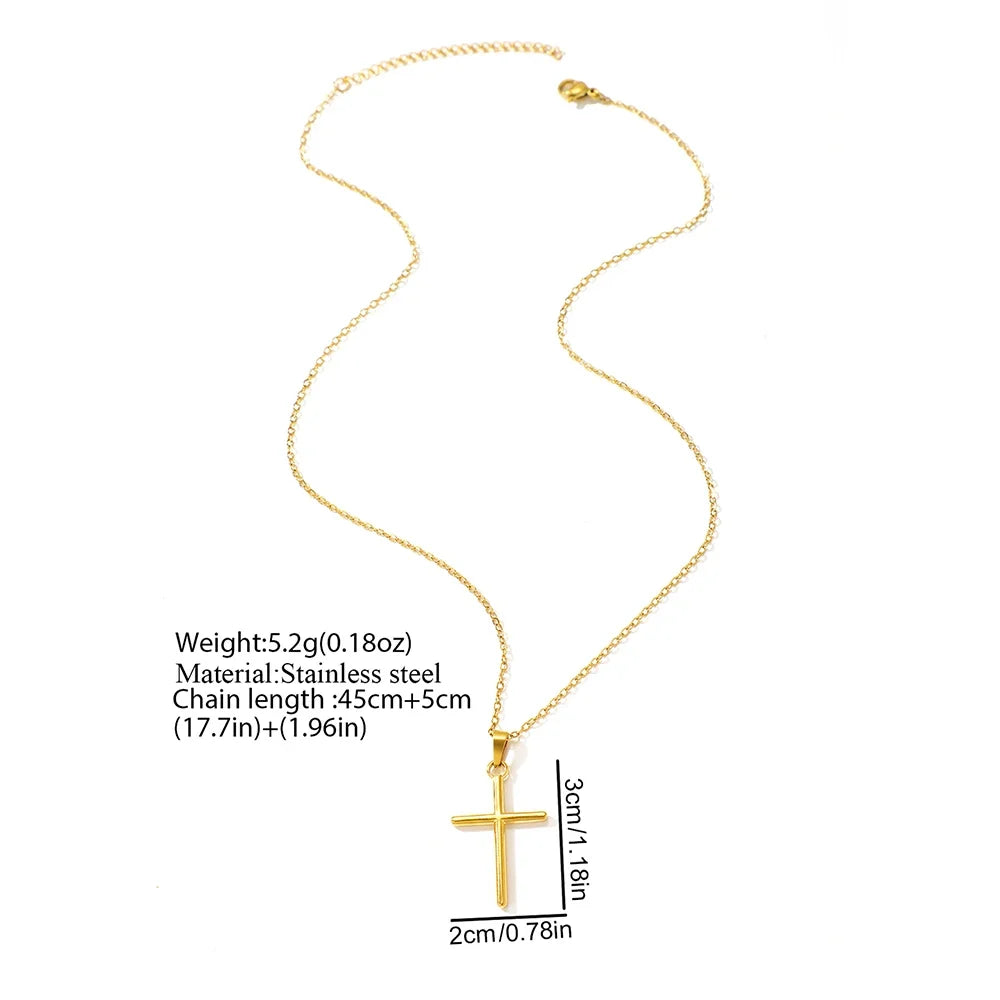 Stainless steel necklace cross pendant hip-hop street fashion trendy men and women fashion jewelry party outing play collocation
