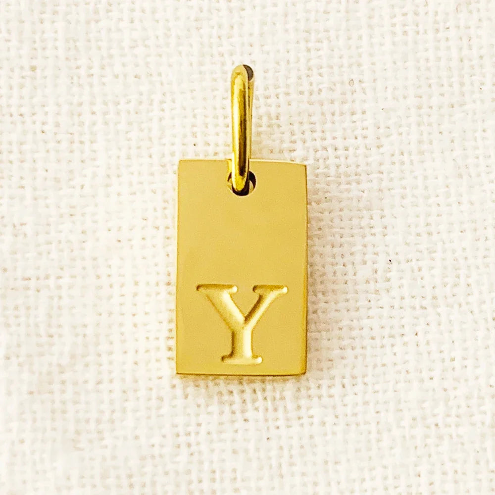 10PCS Alphabet Charm Pendant for Necklaces Stainless Steel Jewelry DIY Engraved Lettering Accessories Women's Fashion Jewelry