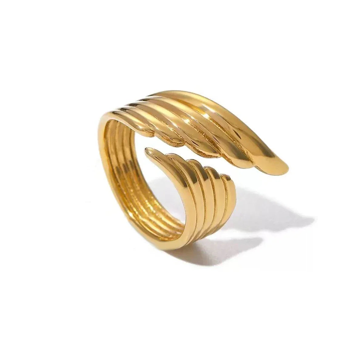 Wholesale High End Waterproof Three-dimensional M Letter Hollow Stainless Steel Finger Ring Trendy for Women Personalize Jewelry