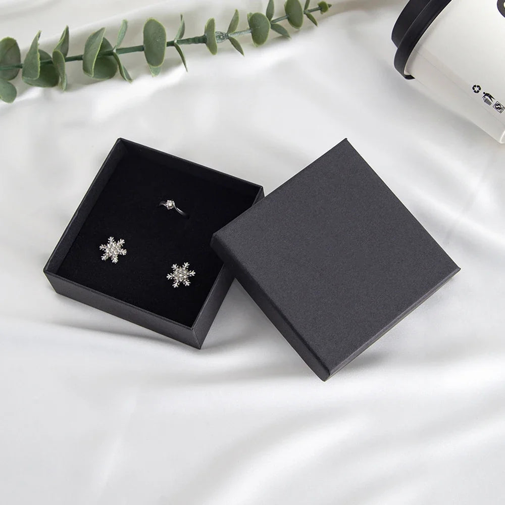 24Pcs Personalized Logo Jewelry Paper Gift Box Wedding Favors Ring Earring Necklace Pendant Bracelet Stud Bag Storage Packaging