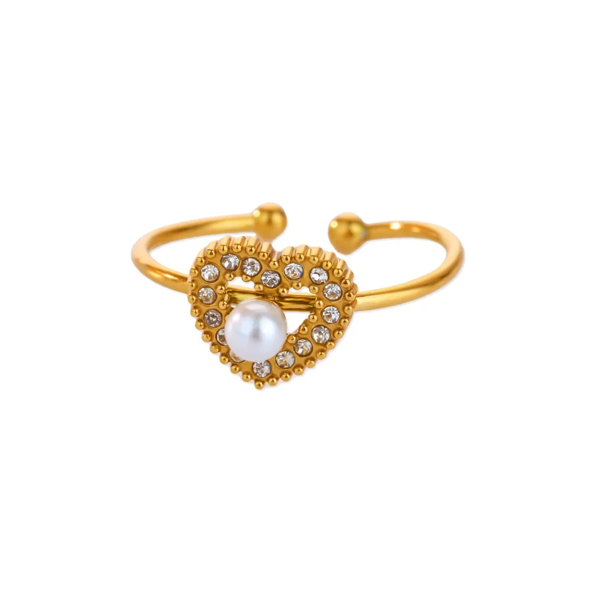 Stainless Steel Four Leaf Clover Rings For Women Gold Color Zircon Opening Couple Ring Aesthetic Wedding Bohemian Jewelry Gift