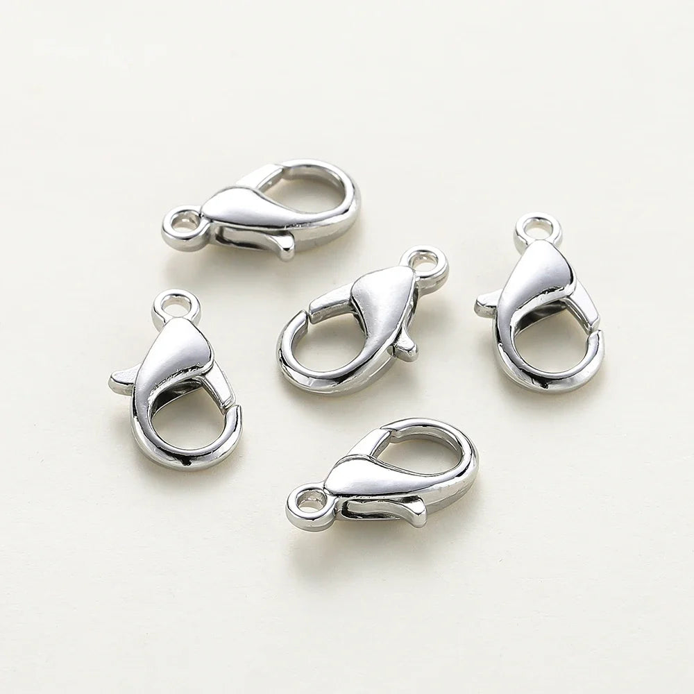 10pcs/lot 14K 18K Gold Plated Necklace Extender Chain Lobster Clasps Jump Ring Connectors Clips For DIY Jewelry Bag Craft Making