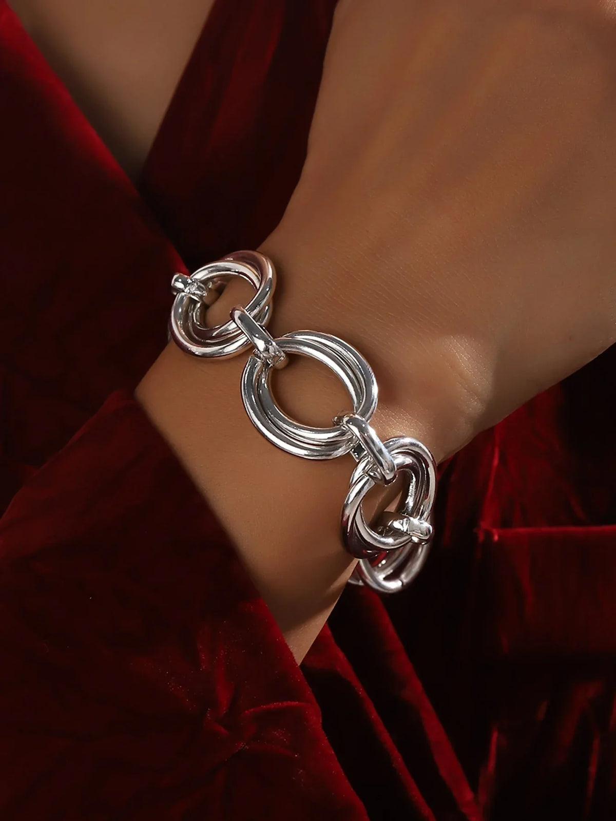 Never Fade Stainless Steel Oval Links Chain Bracelets for Women Girls, Dainty Simple Minimalist Metal Links Wristband