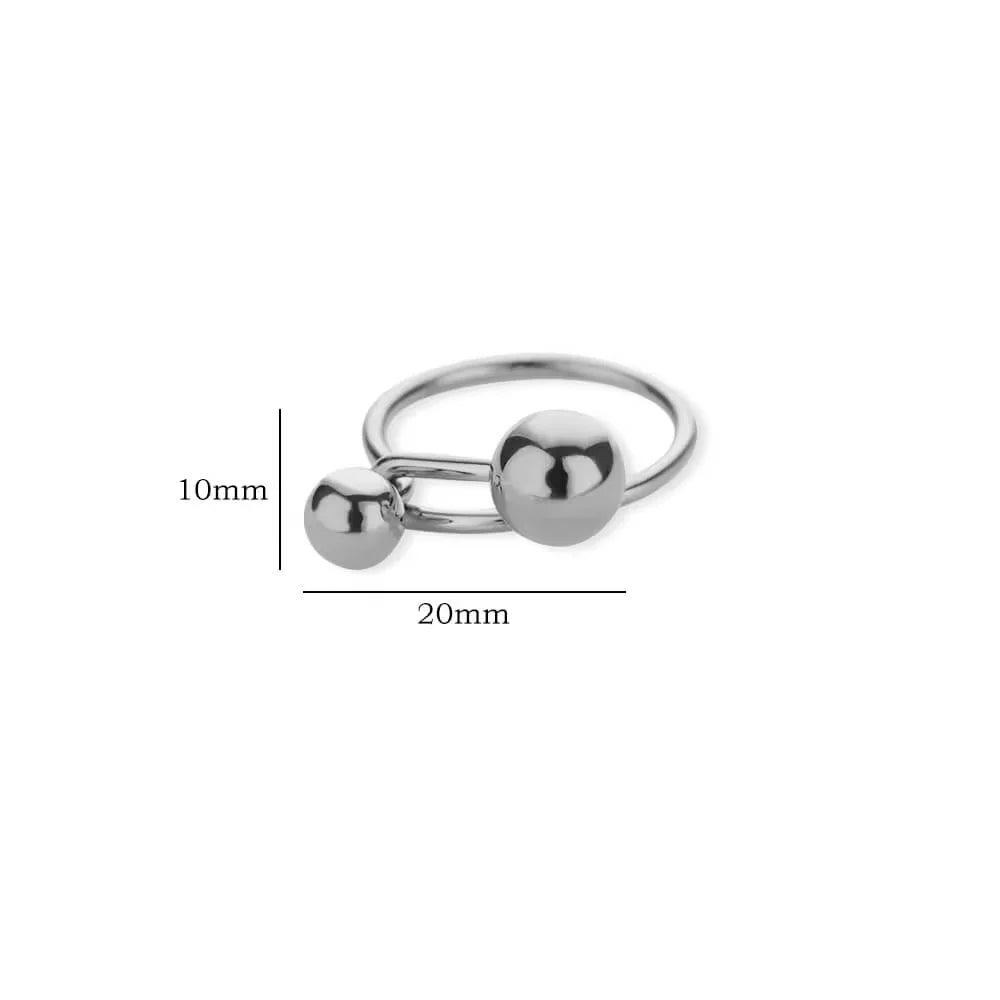 Stainless Steel Double Ball Adjustable Ring For Women Unisex Gold Color Trendy Finger Rings Decompression Jewelry Gifts Anillos
