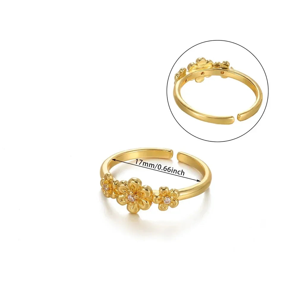 Luxury Zircon Butterfly Flower Rings for Women Stainless Steel Gold Color Cheap Ring Fashion Wedding Couple y2k Jewelry anillos