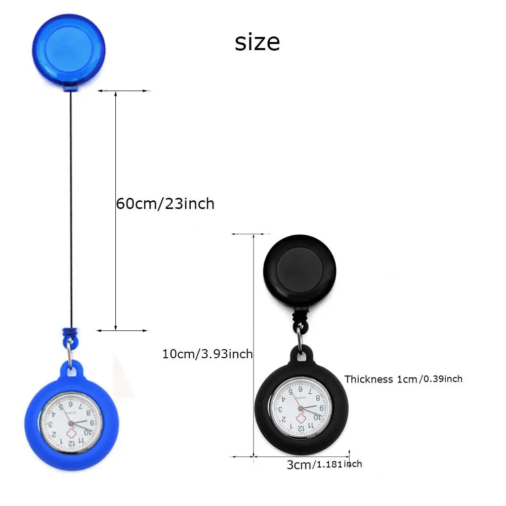1PC New Retractable Nurse Watch Clip-on Fob Watch Doctor Medical Hanging Brooch Pin Quartz Clock Doctor Nurse Gifts