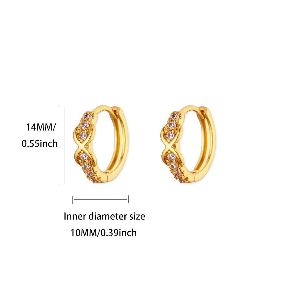 Luxury Zircon Hoop Earrings for Women Gold Color Stainless Steel Butterfly Heart Snake Earring Fashion Party Wedding Jewelry Gif