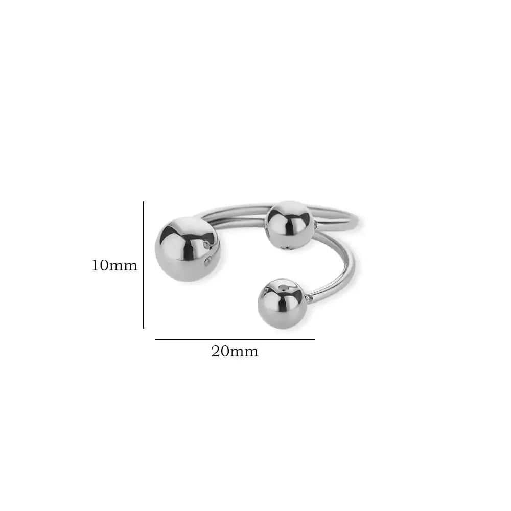 Stainless Steel Double Ball Adjustable Ring For Women Unisex Gold Color Trendy Finger Rings Decompression Jewelry Gifts Anillos