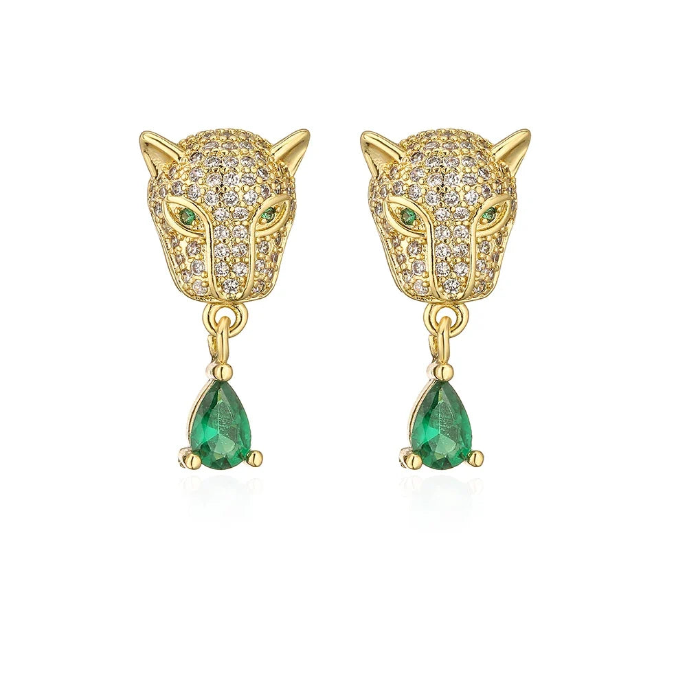 NEWBUY Fashion Gold Color Animal Dangle Earrings For Women Unique Design Leopard Earring Statement Female Party Jewelry